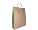 Carry Bags Twist Handles Medium Kraft & Green 250ctn