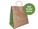 Carry Bags Twist Handles Delivery Kraft & Green 250ctn