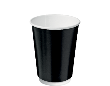 Combo Double Wall PE Coffee Cups 12oz 86mmØ Black