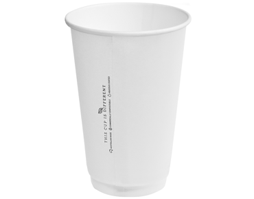 16oz (90mm Ø) Double Wall (TCID)* Cups | White
