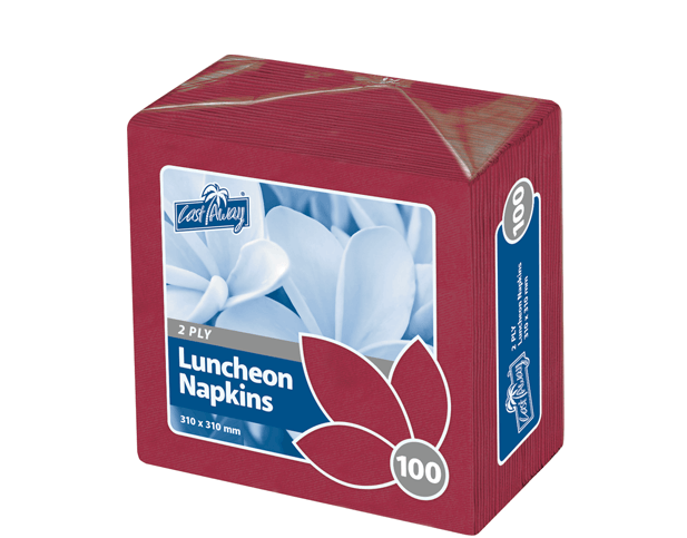 2-Ply Quarter Fold Luncheon Napkin | Wine red