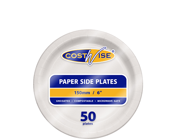6" Uncoated Paper Plate | White