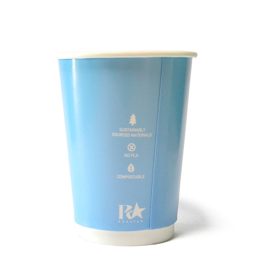 [RS-DW12D-PS1] 12oz (86mm Ø) Double Wall Coffee Cup - Pastel Blue