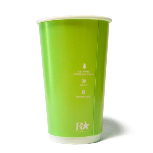 [RS-DW16D-PS1] 16oz (86mm Ø) Double Wall Coffee Cup - Pastel Green