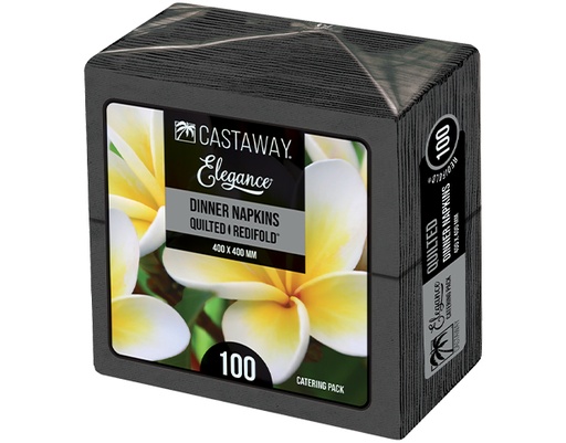 [CA-NEDRFCP-BLK] Elegance Dinner Napkins RediFold Black 400x400mm